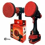 Kornely 2in1 Bürstenaufsatz Akkuschrauber & Winkelschleifer Professionell- steif 15cm rot | Kratzfreie Reinigungsbürste, Bürste für Terrassenziegel, Rasenmäher, Autoräder, Poolfliesen und Bootsrumpf
