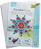 folia 450230 - Fensterfolie farblos, selbsthaftend, ca. 23 x 33 cm, 10 Bogen - ideal als Vorlagebogen für Fensterbilder, Window Color, Durchsichtig