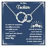 CheersLife Geschenk für Tochter,Mutter Tochter Geschenk Töchter Kette von Mama Papa,Kette Mädchen,18 Geburtstag Mädchen -Geburtstag Weihnachten