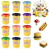 Yimomoyi 12er Pack Knete Set für Kinder, Kinderknete, Knetmasse für Fantasievolles und Kreatives Spielen, Knete Zubehör, Teig Spielzeug Geschenk für Jungen Mädchen ab 3 Jahren, 50G/Dosen (12 Farben)