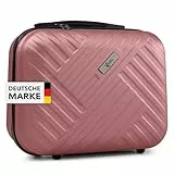 Xonic® Design Kosmetikkoffer aus ABS Hartschale – Robustes Beautycase als Handgepäck - Kosmetiktasche für Reisen – leicht & stabil (Rosé)