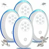 GBARAN Ultraschall-Schädlingsvertreiber, elektronische Insektenschutz-Mausefallen, 4 Packungen für den Innenbereich, Mückenspinnen-Abwehr-Plugin, effiziente Abwehr von Ratten, Spinnen, Mücken, Mäusen