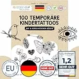 Papierdrachen 100 Tattoos zum Aufkleben - Hautfreundliche Tattoos Schwarz-weiß - stylische Designs - Für Junggesellenabschied, Mottoparty und Freizeit