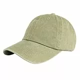 LANGZHEN Unisex Baseball Cap 100% Baumwolle Fits Männer Frauen Washed Denim Verstellbare Papa Hut (Khaki)