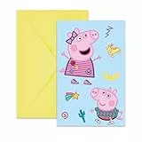 Procos - Einladungen mit Umschlag Peppa Wutz Messy Play aus FSC-Papier, 6 Stück, PR94113