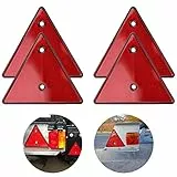 Anhänger Reflektor Dreiecke, Dreieck Reflektor, Dreieck Rückstrahler, Rote Katzenauge Reflektor 4 Pack Standard Reflektor Für Anhänger Hinten für Anhänger Motorrad Wohnwagen LKW Boot