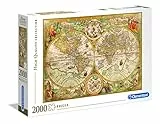 Clementoni 32557 Antike Landkarte – Puzzle 2000 Teile ab 9 Jahren, buntes Erwachsenenpuzzle mit kräftigen Farben, Geschicklichkeitsspiel für die ganze Familie, schöne Geschenkidee