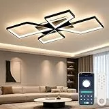 OTREN LED Deckenleuchte 78CM, Geometrische Deckenlampe Dimmbar mit Fernbedienung, 3000K–6500K, Moderne Wohnzimmerlampe für Esszimmer & Schlafzimmer
