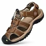 Unitysow Herren Sandalen Wandersandalen Trekkingsandalen Sommer Männer Rutschfeste Leichte Outdoorschuhe Freizeit Sport Strandsandalen,Braun,Gr.39