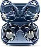 Bluetooth 5.4 Kopfhörer Sport, In Ear Kopfhörer Kabellos Bluetooth mit 4 ENC Noise Cancelling Mics, 50Std HiFi Stereo Bass Ohrhörer mit Ohrhaken, IPX7 Wasserdicht Earbuds für Sport, LED-Anzeige USB-C