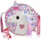 VALICLUD Einhorn Umhängetasche Für Mädchen Mit Schlüsselanhänger Modische Kawaii Geldbörse Langlebig Und Bequem Für Outdoor-aktivitäten Geeignet Für Kleine Mädchen Und Teenager