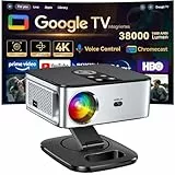 Beamer【1500 ANSI & Google TV】 HORLAT Beamer 4K Heimkino, Full HD 1080P WiFi6 Bluetooth, Autofokus/Trapezkorrektur,Sprachsteuerung,HDR10, Projektor Mit 360° Drehbarem Ständer
