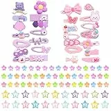 Vesavifaka Haarspangen Mädchen, 100 Stück Niedliche Haar Accessoires für Mädchen, Mini Haarschmuck für Kleine Mädchen, Kinder, Teens, Verschiedene Muster