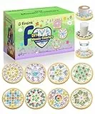 Finsink Mosaik bastelset kinder 8pcs mosaik untersetzer bastelset diy holz untersetzer Set Mosaiksteine zum basteln set Geburtstagsgeschenke für Kinder