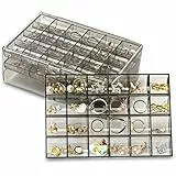 INMORVEN 3-stöckiger Schmuckständer aus Acryl – Tragbarer Schmuckorganizer mit Deckel, 36 Fächer für Ringe, Ohrringe, Ketten & Armbänder (Schwarz)