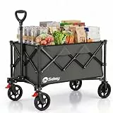 Sekey Bollerwagen Faltbar 135L 150KG Belastbar, Transportwagen klappbar mit Geländereifen mit Bremse, Patentiert 4-Wege-Sofortaufbau Handwagen, XXL 4026, Anthrazit