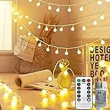 Useber Lichterkette Kugel, 8 Modi mit Fernbedienung,Lichterkette Außen/Innen, LED, mit Stecker, für Kinderzimmer,Garten,Party Deko,Balkon,Weihnachtsbeleuchtung