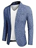 COOFANDY Herren Casual Blazer Anzugjacken Slim Fit One Button Business Sport Mäntel, 2 - Dunkelblau, L