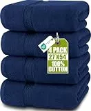 Utopia Towels - 4er-Pack Badetücher Set Premium 100% ringgesponnene Baumwolle 69 x 137 cm Handtücher, sehr saugfähig, weiches Gefühl Duschtücher (Marineblau)