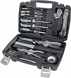 Amazon Basics Werkzeug-Set für den Haushalt, Stahllegierung, 32 Teile, Schwarz / Grau