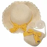 TENDYCOCO Mädchen-Strohhut Und Tasche Mädchen-Sonnenhut-Umhängetaschen-Sets Für Kinder