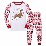 Codkkre Weihnachts Schlafanzug Kinder Unisex Jungen Mädchen Weihnachten Nachtwäsche Langarm Baumwolle Christmas Pyjama Set 2-12 Jahre, Stil 3, 7 Jahre