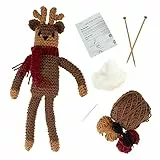 Trimits Strickset, handgefertigt, Plüsch, Geschenk mit Faden, Nadeln und Anleitung (evtl. nicht in deutscher Sprache), Rentier