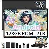 Dghrti 2026 Tablet 10 Zoll Android, 128GB ROM/TF 2TB, Octa-Core Prozessor, 8000mAh, BT5.0, 8MP+5MP, WiFi 5G+2.4G, Face ID, Widevine L1, Augenschutz, Tablet mit Tastatur & Maus Metallkörper-Schwarz