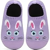 BARFULKER Hausschuhe Kinder Mädchen Jungen Barfussschuhe Lauflernschuhe Hüttenschuhe Kindergarten Slippers Rutschfest Pantoffeln Atmungsaktive Weich Kleinkinder Schuhe(Lila,30 EU)