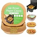 FTUREERA 350 Stück Backpapier für Heißluftfritteuse 20-24cm, Antihaft Wasserdicht Ölfest Backpapier Kompatibel mit Philips, Cosori, Ninja, Cecotec uvm.