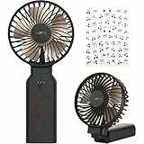 Funme Handventilator 3 in 1 Tischventilator Tragbarer Lüfter mit 53 Stunde 9000 Aufladbarer Batterie Multifunktion 4 Stufen Faltbarer Persönlicher Notladelüfter Exquisit für Camping und Zuhause
