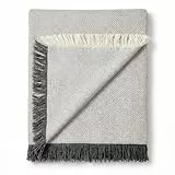 Martina Home Spiga vielseitiger Schal, 80% Baumwolle, 20% Polyester, roh/grau 260 Length x 300 Width cm