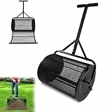 YRHome Kompoststreuer 80L Rasenstreuer Streuwagen Streumaschinen mit Metallnetzkorb und Griff Gartenstreuer Düngerstreuer Torfmoosstreuer Samenstreuer Kompost-Streuer Rasendünger für Rasen und Garten