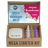Febreze Programmierbarer Lufterfrischer 3Volution Duftstecker Starter-Kit + 4x Nachfüllflakons Lilienbrise, Elektrischer Raumduft mit 3 Wechselnden Düften Zum Bekämpfen Von Gerüchen