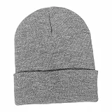 ZPGVWXKO Winterstrickmütze, Bequeme Mütze für Erwachsene, Warme Mütze für Damen Und Herren bei Kaltem Wetter, Ideal Zum Radfahren, Wandern, Campen Und für, GRAU
