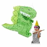 Relaxdays Dino Pinata, zum Aufhängen, Kinder, Mädchen & Jungs, Geburtstag, zum Befüllen, Deko, Pinata Dinosaurier, grün, 1 Stück