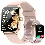 Fitpolo Smartwatch Damen mit Telefonfunktion, 1,85' Smart Watch, Fitnessuhr mit Herzfrequenz SpO2 Schlafmonitor Schrittzähler, 100+ Sportmodi Sportuhr IP68 Wasserdicht Uhren Damen für iOS Android