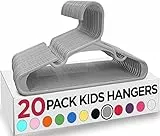 Utopia Home Packung mit 20 Kinderkleiderbügeln - 11,5“ Baby- und Kinderkleiderbügel aus Kunststoff für den Kleiderschrank, ideal für den täglichen Gebrauch, Grau