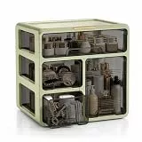 Toemics Schreibtisch Organizer mit 4 Schubladen Durchsichtig Schubladenbox Büro Zubehör Sortierboxen Make up Schubladenschrank