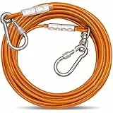 Tie-Out Leinen für Hunde,3/6/9/15m Hundeleine für den Hof,Hofleine Leinen für Hunde（Orange,9M