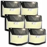 CZHHMART Außen LED Solarlampen mit Bewegungsmelder: 248 LED Solarlampen für Außen 270° Ausenbeleutung und 3 Modi Solar Aussen Lampe IP65 Wasserdichte Outdoor Wandleuchte für Garten Garage 6 Stück