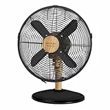 Cecotec Tischventilator EnergySilence 600 WoodDesk. 40 W, Holzoptik-Finish, Durchmesser 12' mit 4 Blättern, 3 Geschwindigkeiten, Schwenkfunktion, Höhenverstellbar, Maximale Sicherheit.