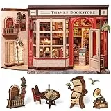 Cutefun Book Nook Magic bücherladen– Nook-Buch DIY Miniature House bücher für Erwachsene, Bücherregal 3D Wooden Puzzles Dekoration, Weihnachten Geschenk für Frauen (Thames Bookstore)