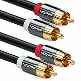 deleyCON 10m Cinch Stereo Audio RCA Kabel - 2x Stecker - für HiFi‑Anlage, HiFi‑Receiver, Heimkino, Blu‑Ray Player - Schwarz