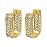 JOLCHIF Ohrringe Gold Viereckig Hängend Zirkonia Vergoldet Damen Geometrisch Modeschmuck Ohrringe