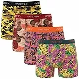 INNERSY Herren Unterhosen Bunt Männer Boxershorts mit Eingriff Nylon Mesh Unterwäsche Mehrpack 4 (XL, Buntes Trendmuster)