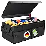 ATHLON TOOLS Kofferraum Organizer XXL – faltbarer Auto Organizer - Kofferraumtasche rutschfest, verstärkt, Kofferrraumtasche stabil mit Deckel – Auto Box zum aufbewahren & verstauen