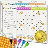 QUOKKA Verhaltenstabelle für mehrere Kinder – 18 x 25 cm magnetische Aufgaben- und Belohnungstabelle zur Wandmontage – inklusive 2 Diagrammen und Zubehör, geeignet für Kleinkinder bis Teenager