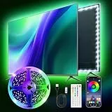 Liwqolx LED Streifen 6M, LED TV Hintergrundbeleuchtung für 70 bis 85 Zoll TV PC Monitor LED Strip, mit Fernbedienung APP Steuerung, USB Musik Sync für HDTV, PC, Schlafzimmer, Party und Heimdekoration
