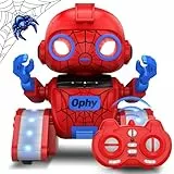 Ophy Roboter Kinder Spielzeug Spider, wiederaufladbar und projizierbar, RC-Roboter mit LED-Augen und Musik, RC-Spielzeug Monster mit Gestensensor 3 4 5 6 7 8 Jungenund Mädchen Rot